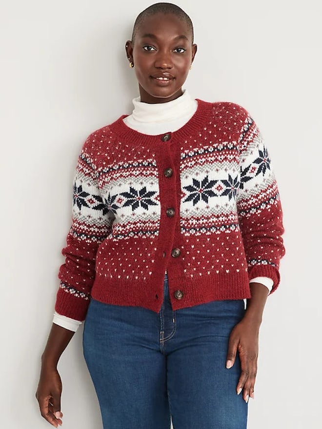 Matching Holiday Fair Isle Cardigan Sweater for Women