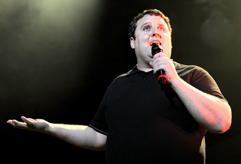 Comedian Peter Kay, who is going on tour in 2022 and 2023, on stage in Manchester to introduce the b...