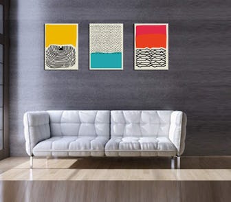 Yellow Modern Abstract Art Prints (3-Pack)