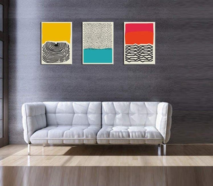 Yellow Modern Abstract Art Prints (3-Pack)
