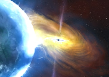 black hole devouring a star