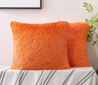 Woaboy Faux Fur Throw Pillow Covers (2-Pack)