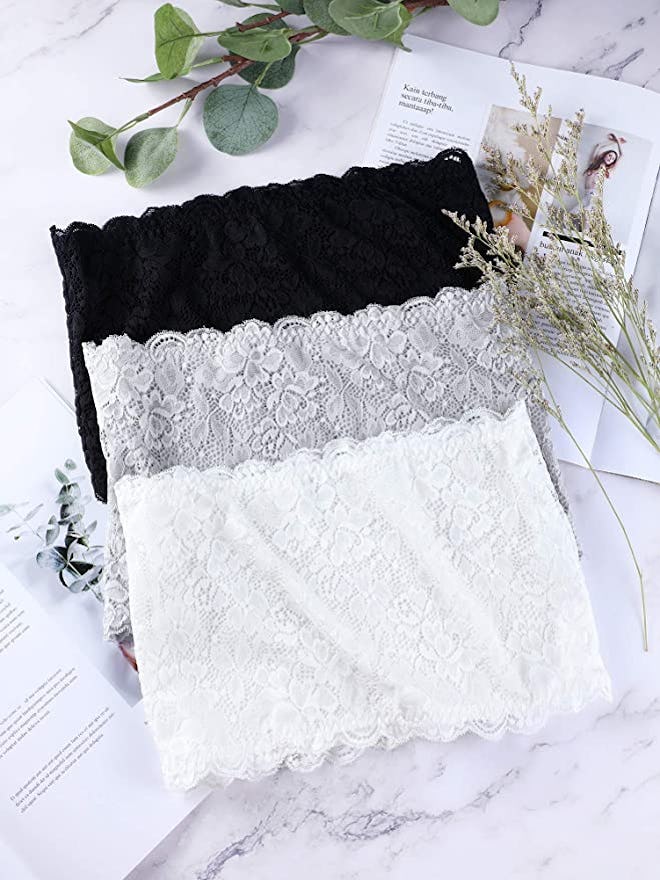 Boao Floral Lace Bandeau Tube Top (3-Pack)
