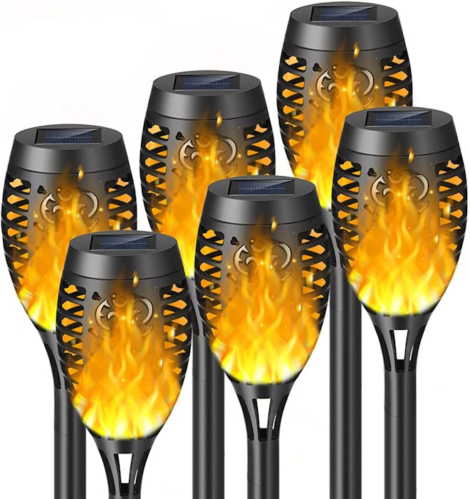 REEGOLD Solar Outdoor Flame Torch Lights (6-Pack)