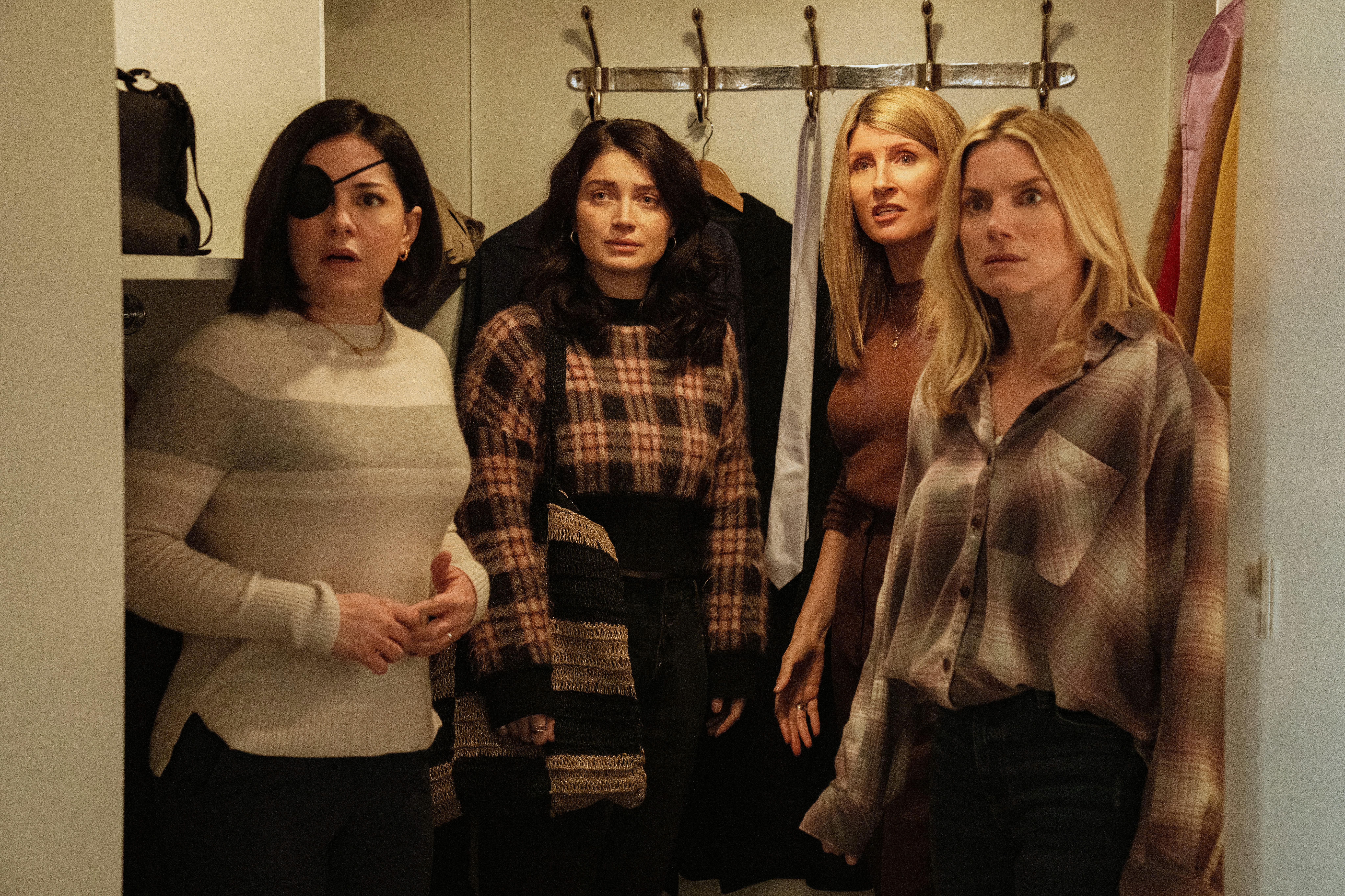Sarah Greene, Eve Hewson, Sharon Horgan and Eva Birthistle in &ldquo;Bad Sisters,