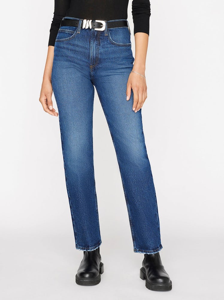 FRAME blue straight-leg jeans