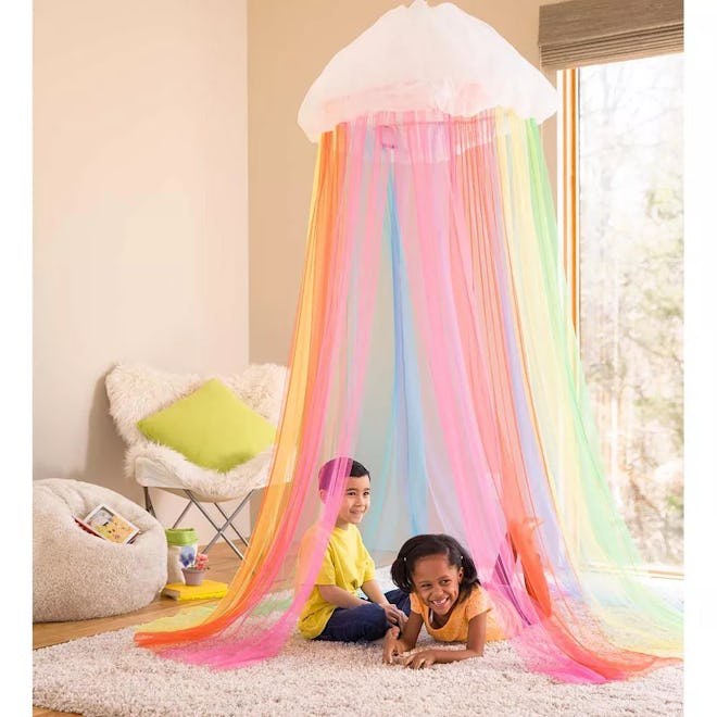 A bed canopy is a decorative, dreamy non-toy gift idea for kids.