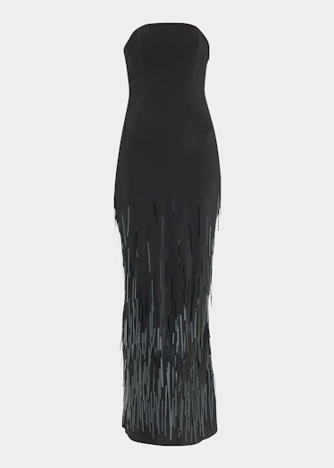 Cult Gaia black strapless gown