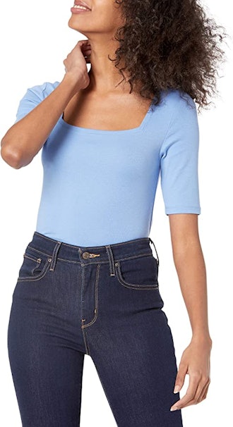 Amazon Essentials Slim-Fit Half Sleeve Square Neck T-Shirt