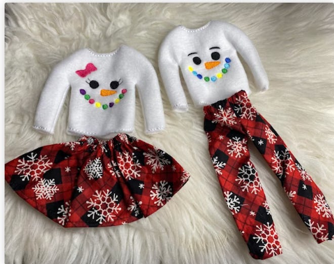 Elf on a shelf costume with snowman and pants