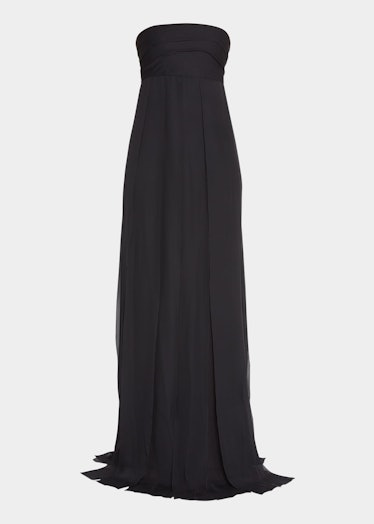 Oscar de la Renta black strapless silk gown