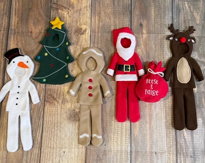 snowman gingerbread christmas tree and santa elf on a shelf costumes 