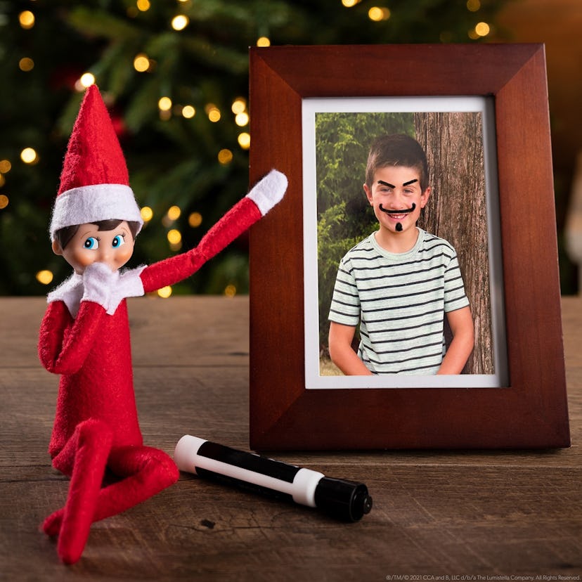 Show off some holiday mischief with this naughty Elf on the Shelf idea. 