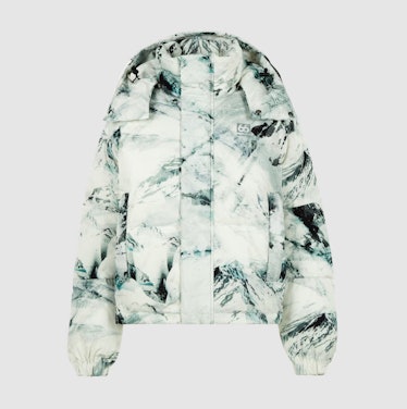 Dyngja Recycled All-Over-Print Cropped Down Jacket