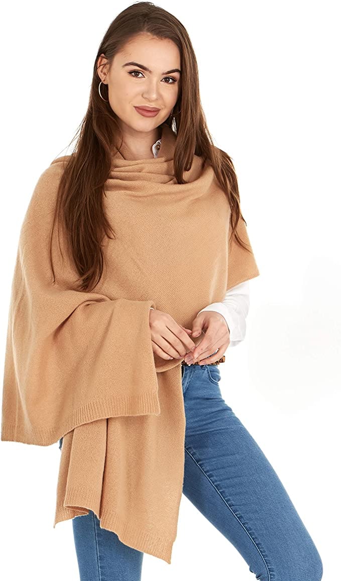 Manio Cashmere 100% Cashmere Knitted Wrap Shawl