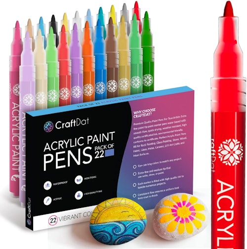  CraftDat Acrylic Paint Markers (22-Pack)
