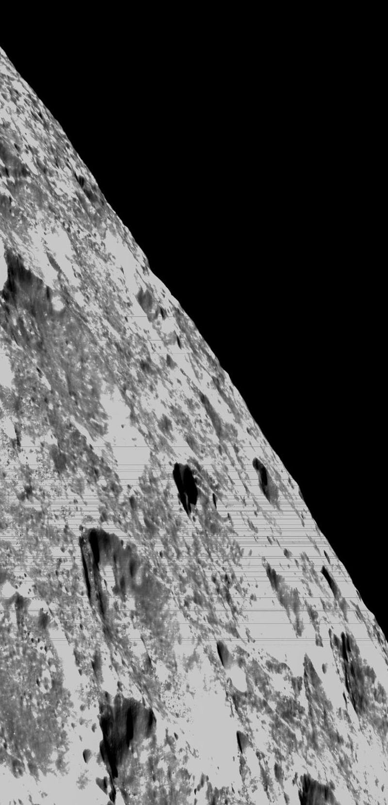 lunar surface captured by Orion navigation camera
