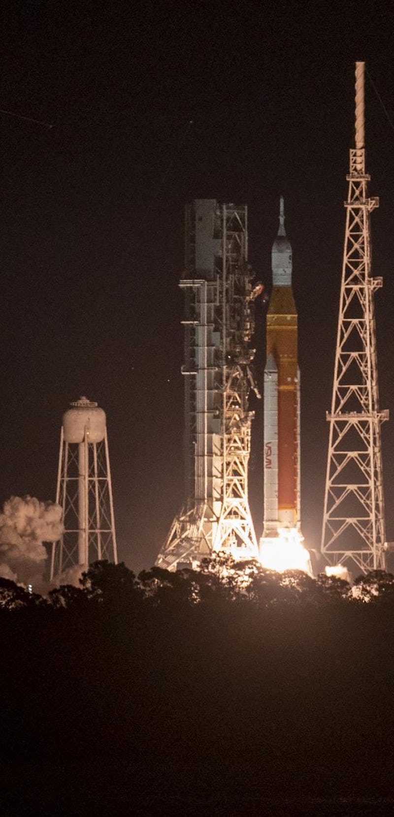 NASA’s Space Launch System rocket carrying the Orion spacecraft launches on the Artemis I flight tes...