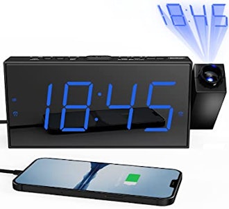 Some of the best alarm clocks with USB ports have projectors that display the time on your ceiling.
