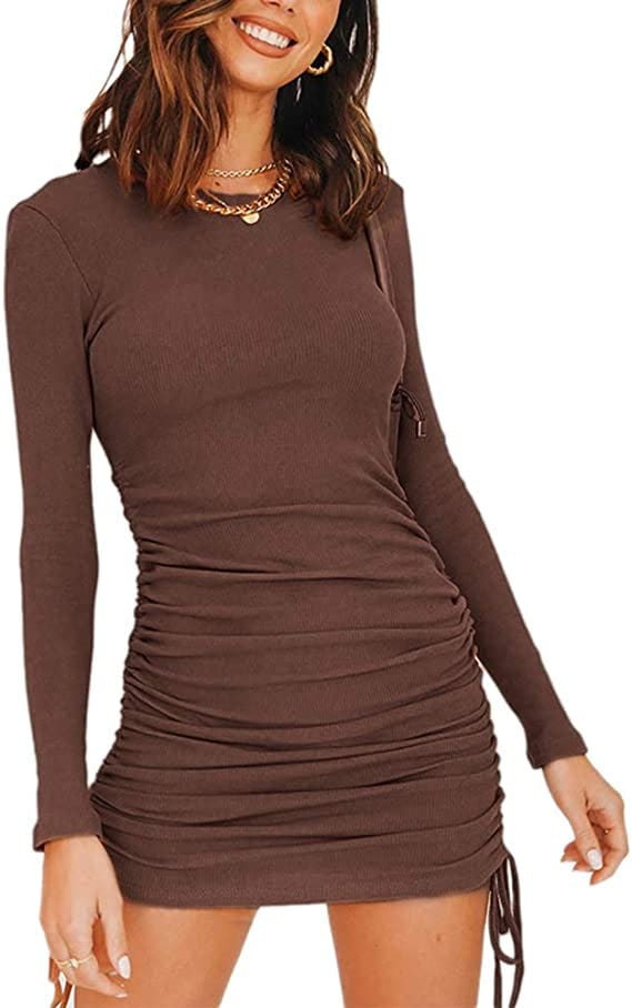 MiiVoo Ruched Long Sleeve Bodycon Dress