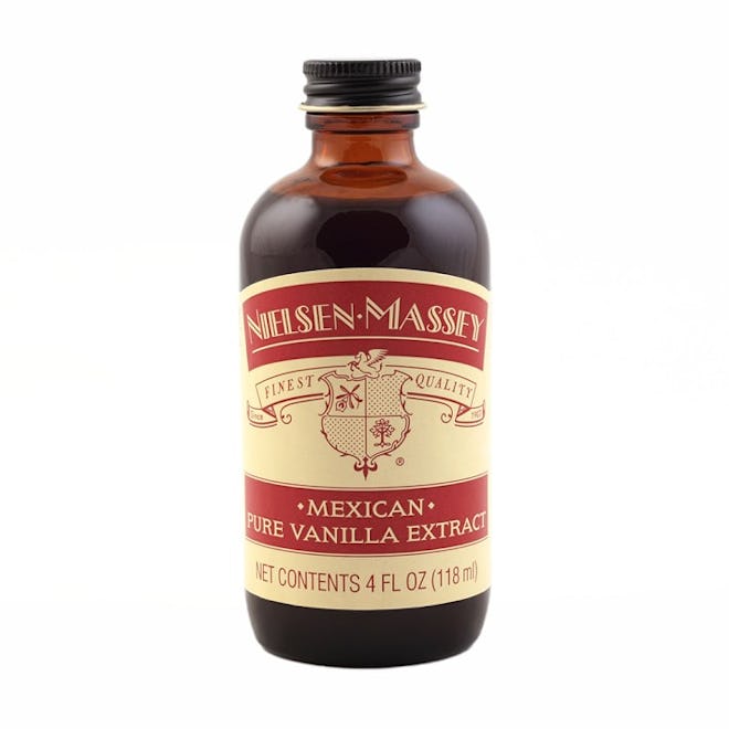 Nielsen-Massey vanilla extract in an amber glass bottle
