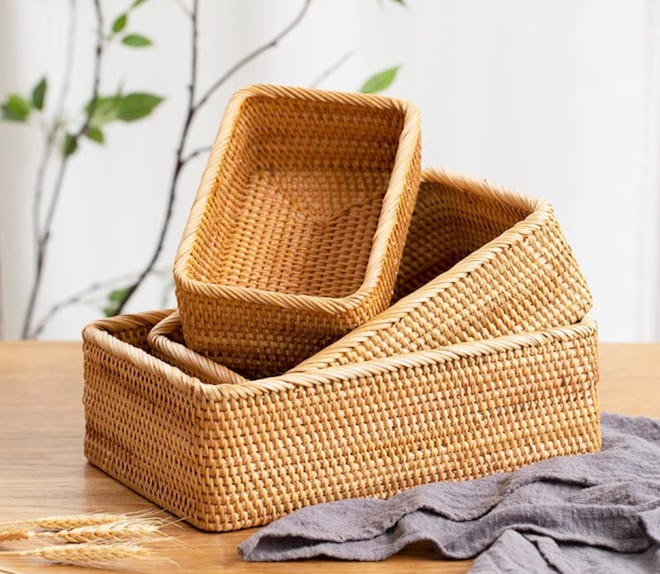 YANGQIHOME Rattan Storage Baskets (3-Piece Set)