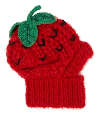 Strawberry Mohair-blend Dog Hat