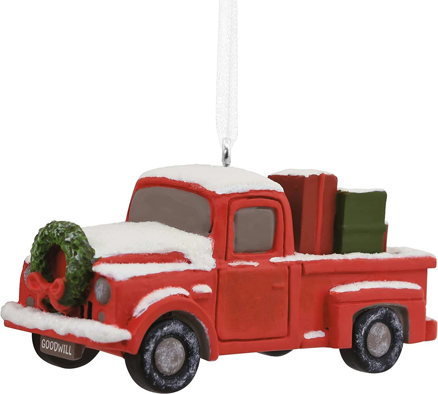Hallmark Red Pickup Truck Christmas Ornament