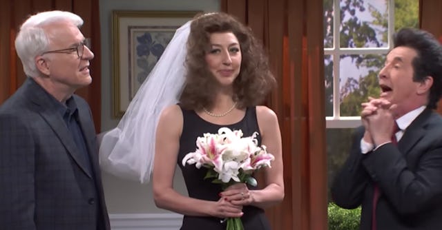 Steve Martin and Martin Short revived their “Father of the Bride” characters as co-hosts of “Saturda...