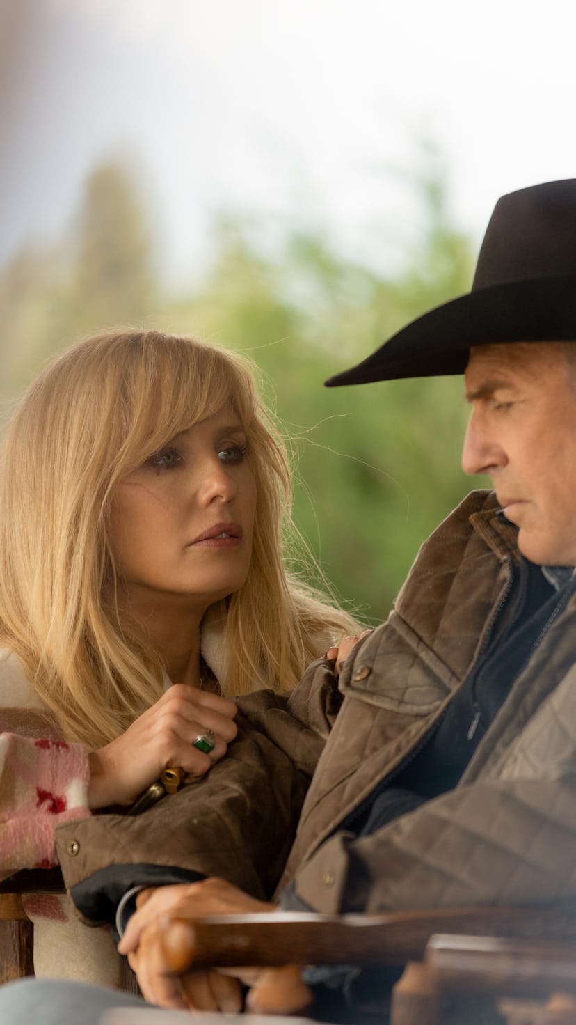 Beth and John Dutton in a scene from 'Yellowstone' on Paramount+.