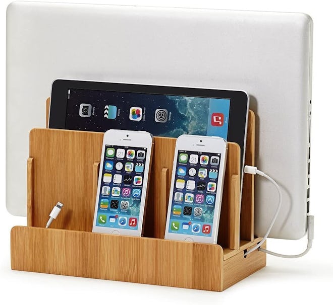 This nightstand charging station can fit up to five chargers for multiple devices.