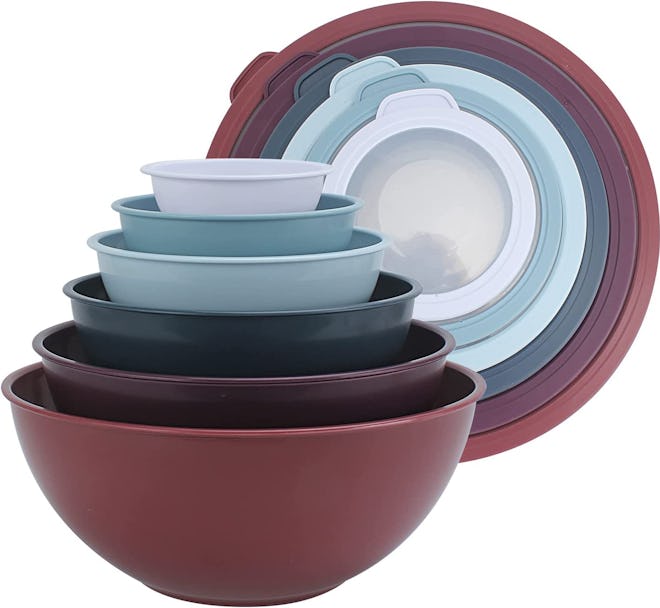 COOK WITH COLOR Mixing Bowls with TPR Lids (12-Piece Set)