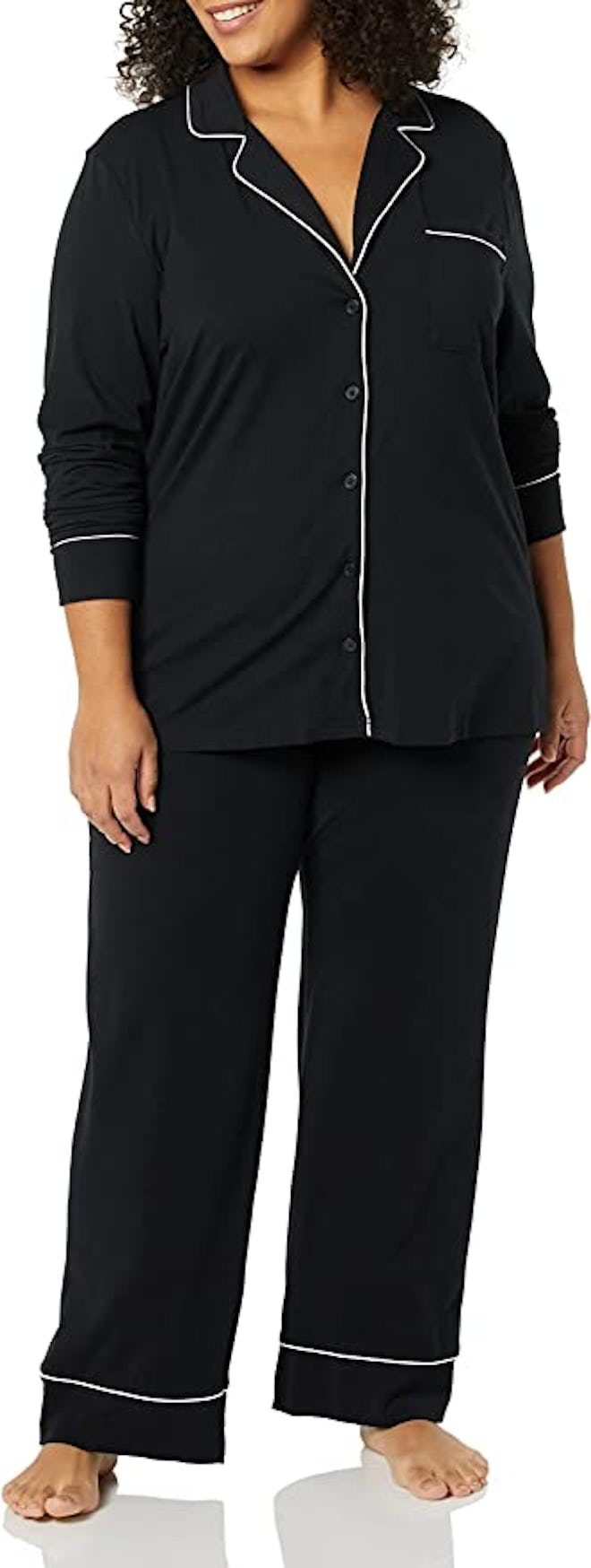 Amazon Essentials Long-Sleeve Shirt and Full-Length Bottom Pajama Set