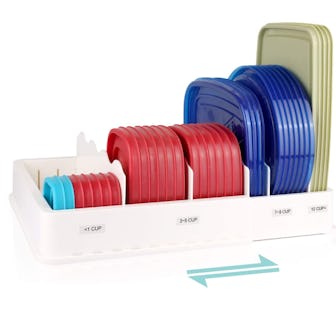 SWOMMOLY Expandable Food Storage Container Lid Organizer