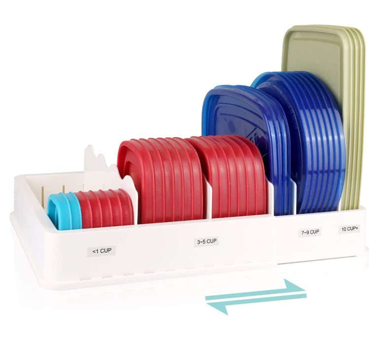 SWOMMOLY Expandable Food Storage Container Lid Organizer