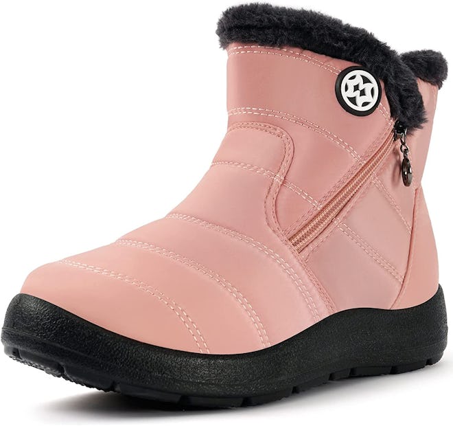 Hsyooes Fur Lined Waterproof Snow Boots