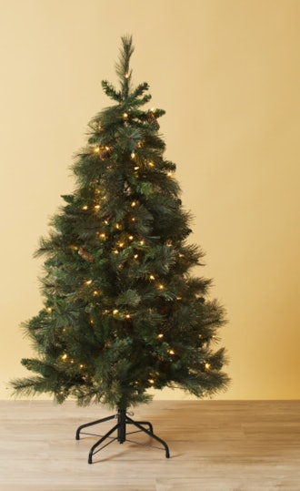 Pre Lit Artificial Pine Tree With Glitter