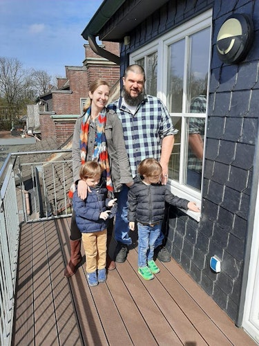 The Publicover family in Germany, where they moved in 2020.