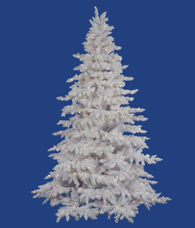 Vickerman Flocked White Spruce Artificial Christmas Tree