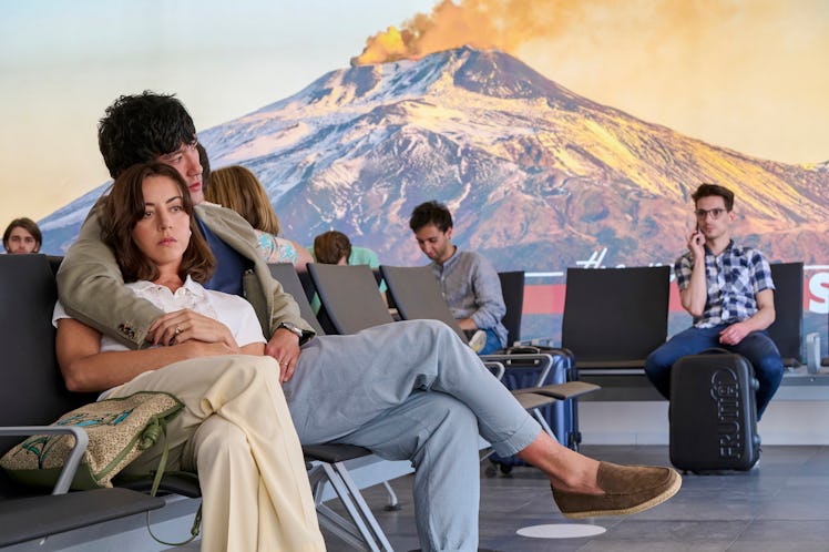 'The White Lotus' volcano can be seen in the background of the airport in the finale episode with Au...