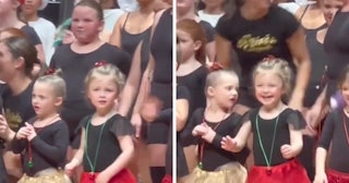 Emmy's face lights up when she spots her family in the crowd at her first dance recital, in a video ...