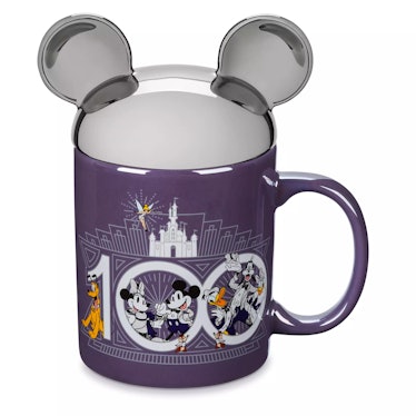The Disneyland anniversary merch include this Mickey Mouse mug with an ear lid. 