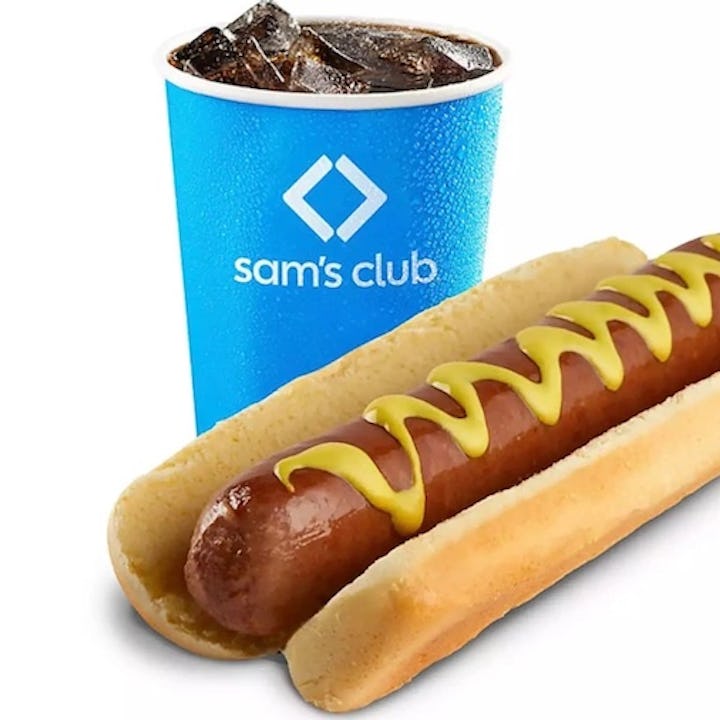 Sam's Club hot dog combo. The discount retailer just lowered its hot dog combo price to $1.38 - 12 c...