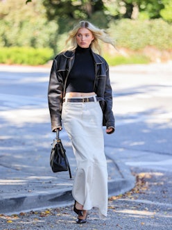 Elsa Hosk maxi skirt minimalist