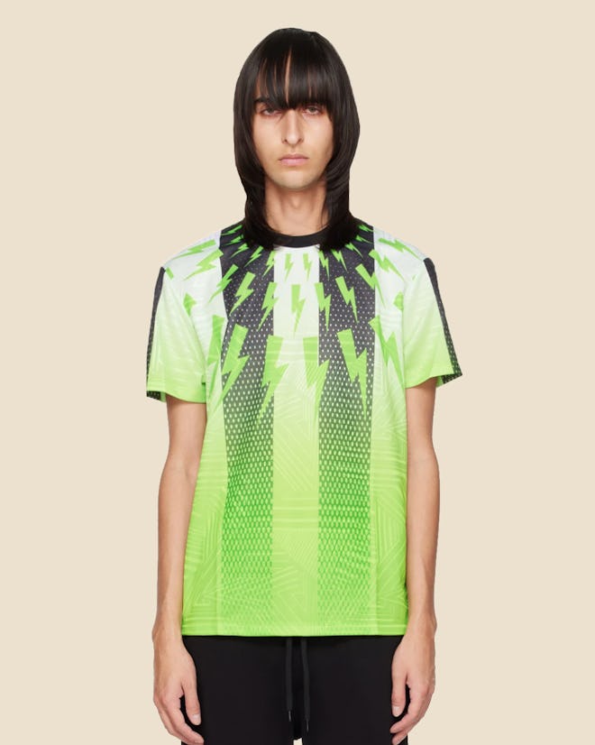 Neil Barrett Green Soccer T-Shirt