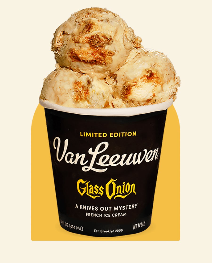 Van Leeuwen x Netflix’s 'Glass Onion' Ice Cream Is A Mystery