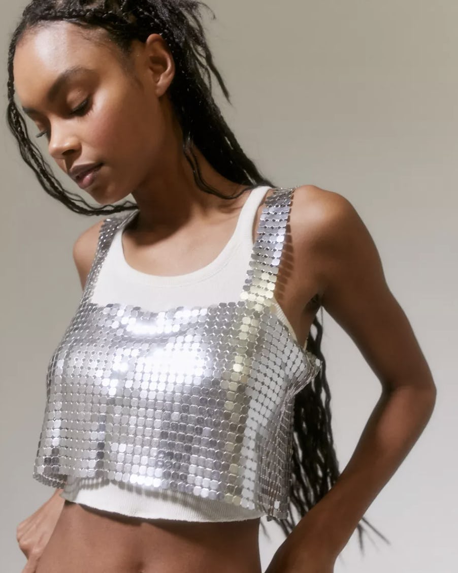 UO Harlow Metal Cropped Top