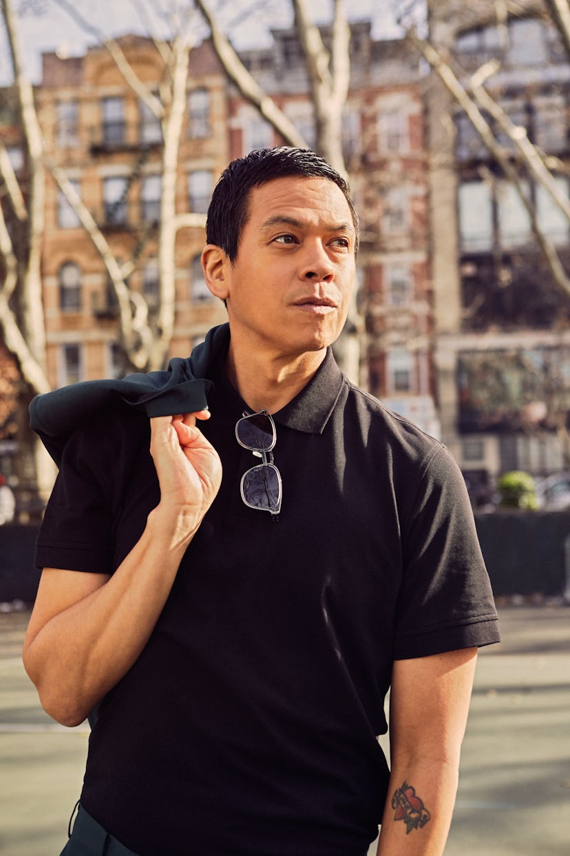 A portrait of Chaske Spencer in New York City