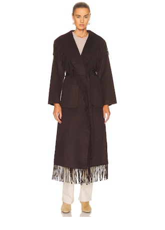 Jonathan Simkhai Carrie Lapel Fringe Coat