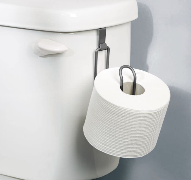 mDesign Metal Over The Tank Toilet Tissue Paper Roll Holder